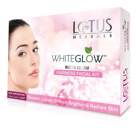 Lotus Herbals Whiteglow Insta Glow Fairness Facial Kit, 40g- Discover Lighter, Whiter, Brighter & Radiant Skin