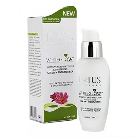 Lotus Herbals Whiteglow Intensive Skin Whitening & Brightening Serum+Moisturizer, 30ml- For All Skin Types