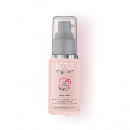 Lotus Organics+ Precious Brightening Serum+Creme, 30ml- Flawlessly Transparent & Luminous Skin, For All Skin Types