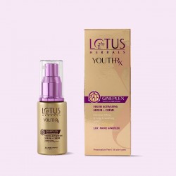 Lotus Herbals YouthRX Gineplex Youth Compound Youth Activating Serum+Creme, 30ml- For All Skin Types