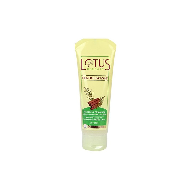 Lotus Herbals Tea Tree Wash, 120g- Anti-Acne Oil Control Face Wash, Helps Control Pimples & Acne, For Oily Skin