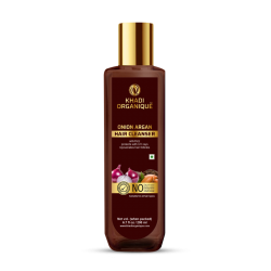 Khadi Organique Onion Argan Hair Cleanser, 200ml- Anti-Frizz, Rejuvenates Hair Follicles, Suitable For All Hair Types