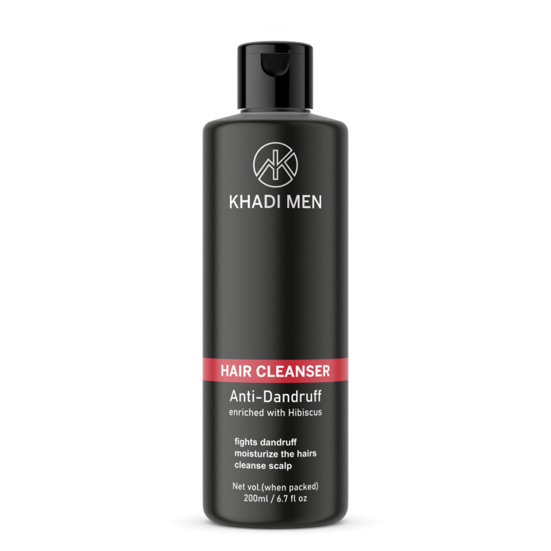 Khadi Men Anti-Dandruff Hair Cleanser, 200ml- Enriched With Hibiscus, Fights Dandruff, Moisturizes The Hair, Cleanses Scalp