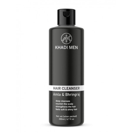 Khadi Men Amla & Bhringraj Hair Cleanser, 200ml- Deep Cleanses, Nourishes The Scalp, Strengthens The Hair, Soft & Shiny Hair