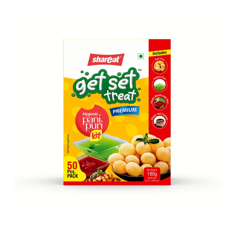 Shareat Get Set Treat Premium Pani Puri Kit, 180g (50 Pcs Pack)