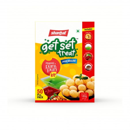 Shareat Get Set Treat Premium Pani Puri Kit, 180g (50 Pcs Pack)