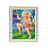 Satvik (New) Lord Hanumanji Flying with Dronagiri Mountain With Blue Background, Designer White Photo Frame For Puja (17*22cms)