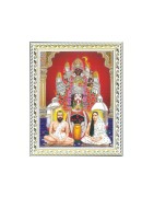 Satvik Goddess Kali Ma With Ramkrishna & Sarada Devi Designer White Photo Frame for Pooja, Prayer & Decor (25.2*34cm- A4)