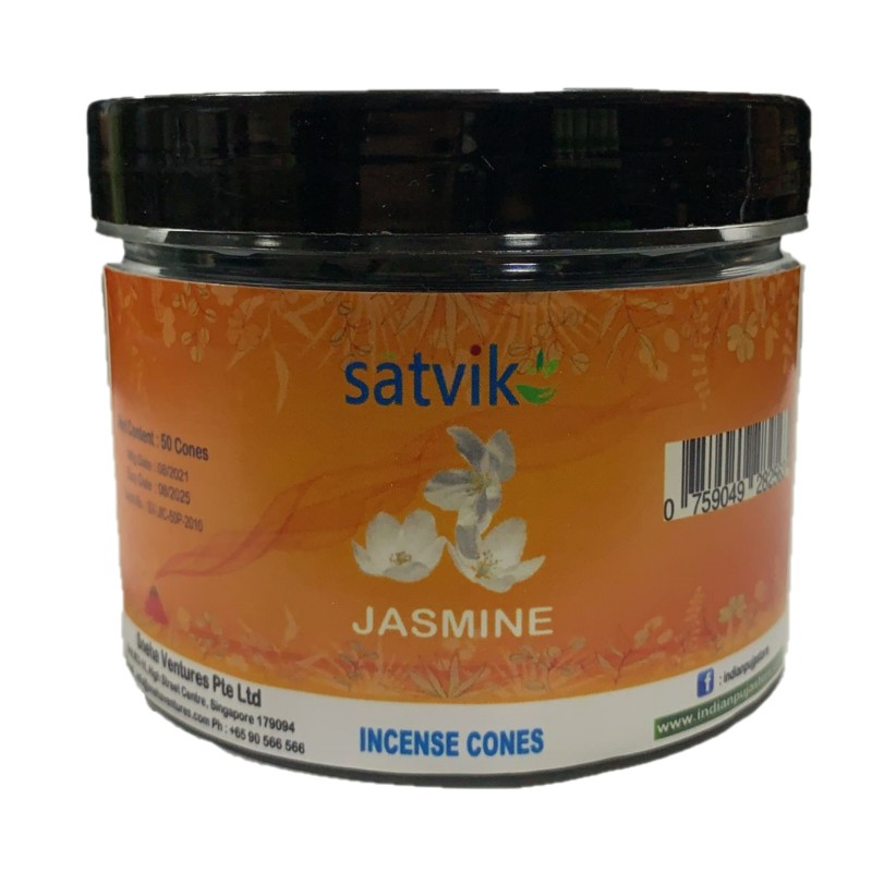 Satvik Jasmine Incense Cones For Puja And Prayer (Pack Of 50 Cones)
