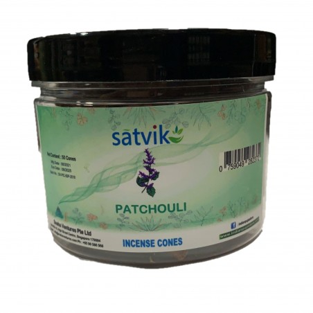 Satvik Patchouli Incense Cones For Puja And Prayer (Pack Of 50 Cones)