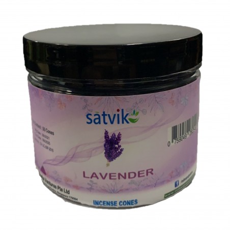 Satvik Lavender Incense Cones For Puja And Prayer (Pack Of 50 Cones)