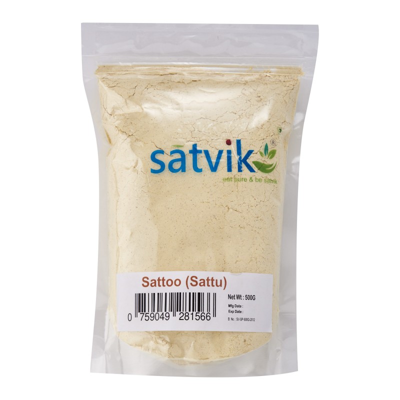 Satvik Sattoo (Sattu) Roasted Chickpeas Flour, 500g, Healthy and Protein rich Drink Mix with High fibre