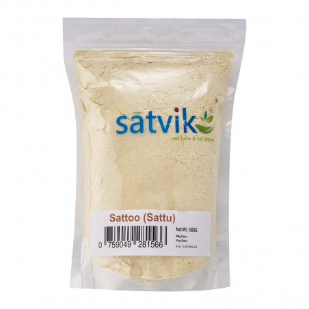 Satvik Sattoo (Sattu) Roasted Chickpeas Flour, 500g, Healthy and Protein rich Drink Mix with High fibre