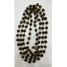 Satvik Gold Plated Black Beads Mala, 108 Beads For Neck Wearing, Prayer, Rosary Japmala