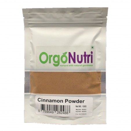 OrgoNutri Premium Quality Cinnamon Powder (Dalchini Powder), 100g