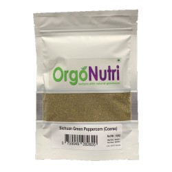 OrgoNutri Medium Grind Coarse Sichuan Green Peppercorn, sì chuān qīng huā jiāo, 100g