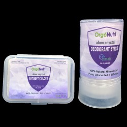 OrgoNutri Combo Pack of Alum Crystal- Antiseptic Alum Block & Deodorant Stick (95g+120g)