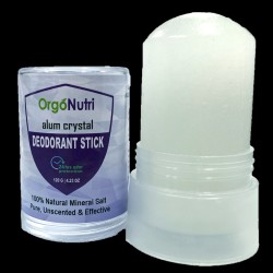OrgoNutri Alum Crystal (Tawas), Deodorant Stick, 120g- 24hrs Odor Protection, 100% Natural, Pure, Unscented & Effective