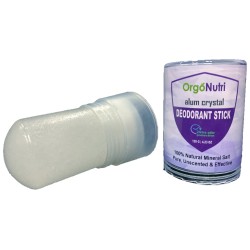 OrgoNutri Alum Crystal (Tawas), Deodorant Stick, 120g- 24hrs Odor Protection, 100% Natural, Pure, Unscented & Effective