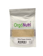 OrgoNutri Medium Grind Coarse White Pepper, bái hú jiāo zhōng mó, 100gm