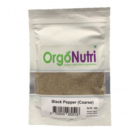 OrgoNutri Medium Grind Coarse Black Pepper, hēi hú jiāo cū fěn,100g