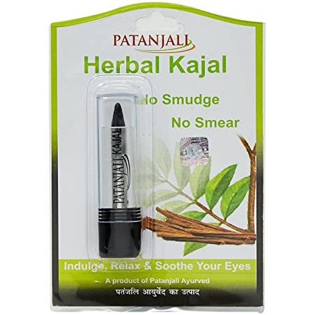 Patanjali Herbal Kajal (Black), 3g No Smudge No Smear
