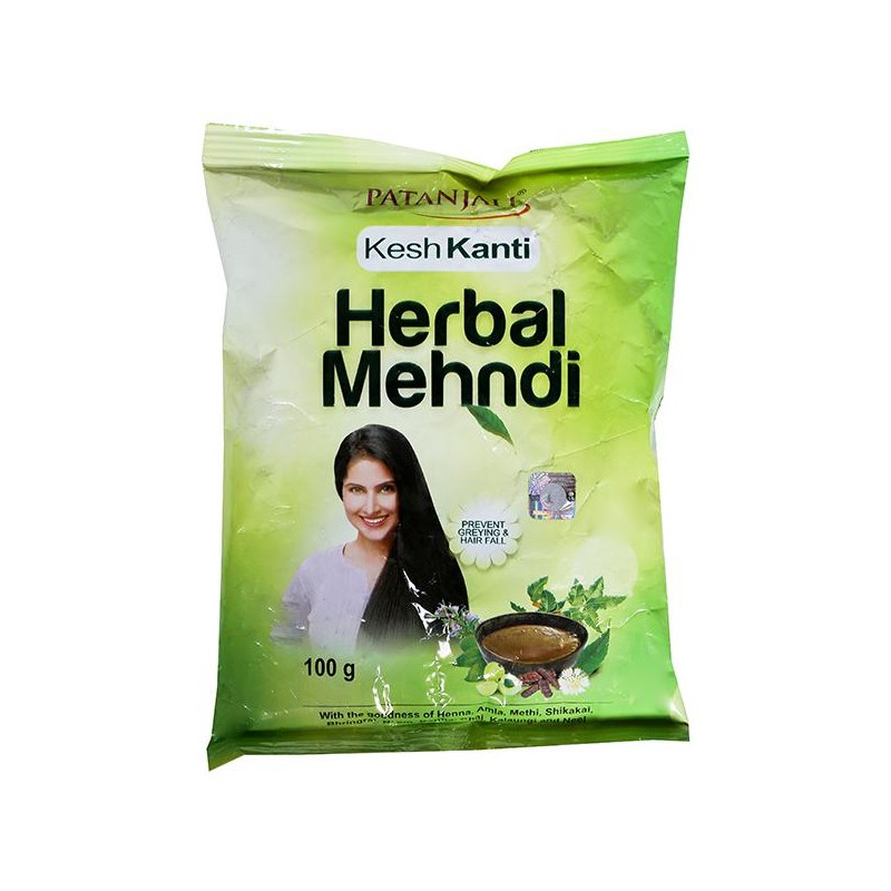Patanjali Kesh Kanti Herbal Mehndi, 100g Prevents Greying and Hair Fall
