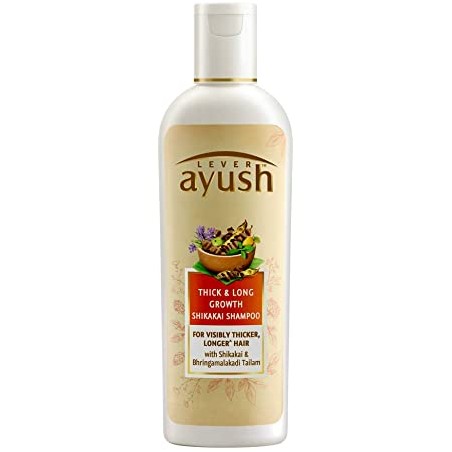 Lever Ayush Thick and Long Growth Shikakai Shampoo, 330ml for Visibly Thicker, Longer Hair