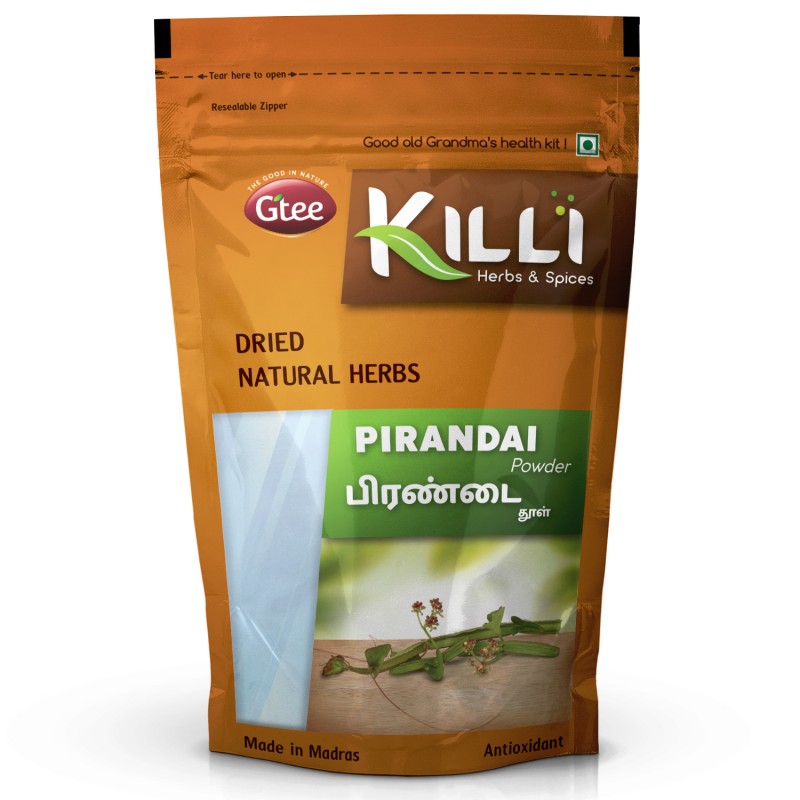 Killi Herbs & Spices Pirandai Powder (Hadjod, Veld Grape), 100g (Joint Pain)