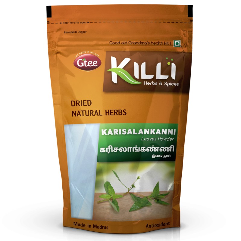 Killi Herbs & Spices Karisalankanni (Bhringraj) Leaves Powder, 100g (Hair Growth)