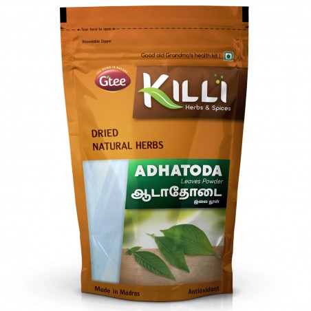 Killi Herbs & Spices Adhatoda Leaves Powder (Malabur Nut), 100g (Cold & Cough)