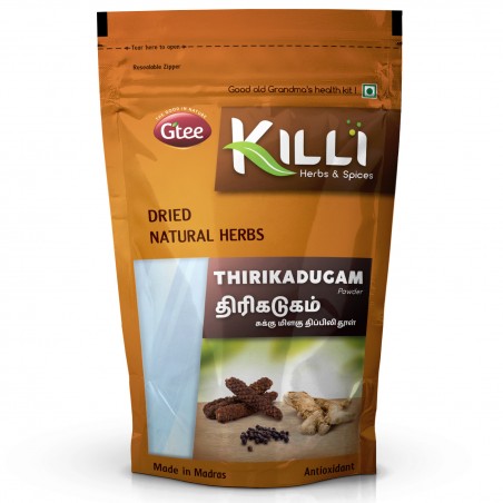 Killi Herbs & Spices Thirikadugam Powder (Trikatu), 100g (Cold & Cough)