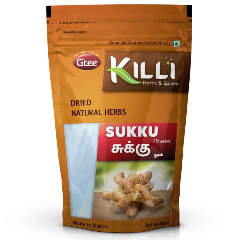 Killi Herbs & Spices Sukku Powder (Dried Ginger), 100g (Cold & Cough)