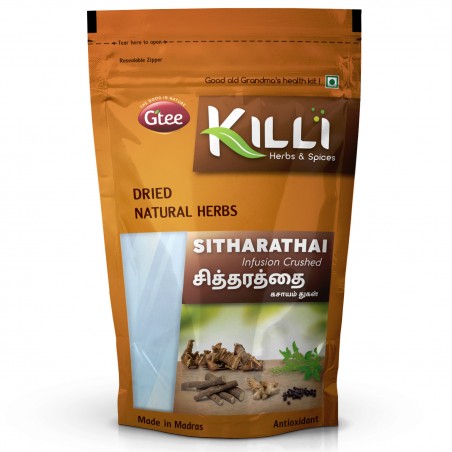 Killi Herbs & Spices Sitharathai Infusion Crushed (Kulanjan, Lesser Galangal), 100g (Cold & Cough)