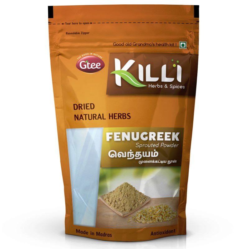 Killi Herbs & Spices Fenugreek Sprouted Powder (Methi Powder), 100g (Diabetes)