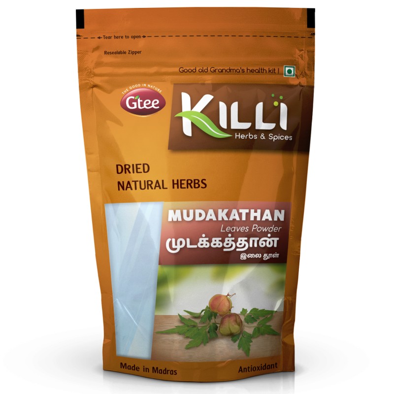 Killi Herbs & Spices Mudakathan Leaves Powder (Kanphata Leaves Powder), 100g (Joint Pain)