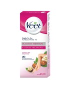 Veet Ready to Use Wax Strips Full Body Waxing Kit - Normal Skin, 20 Strips