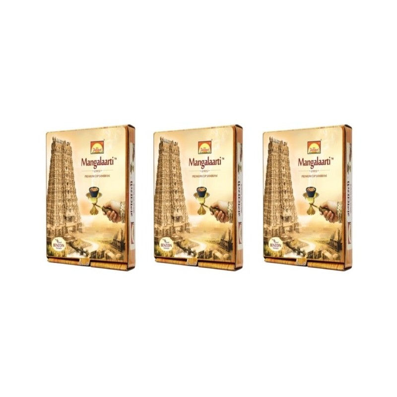 Parimal Mangalpuja Premium Cup Sambrani, 12 Sambrani Cups & 1 Stand, Pure & Natural With Benzoin Extracts For Puja & Prayer
