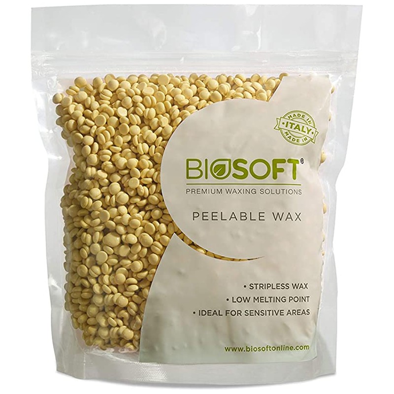 Biosoft Premium Waxing Solutions Peelable Wax Vanilla, 500g Ideal For Sensitive Areas