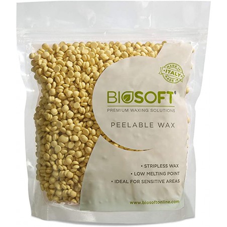 Biosoft Premium Waxing Solutions Peelable Wax Vanilla, 500g Ideal For Sensitive Areas
