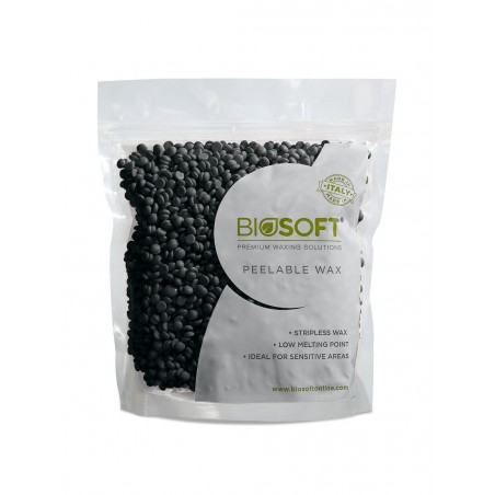 Biosoft Premium Waxing Solutions Peelable Wax Charcoal, 500g Ideal For Sensitive Areas