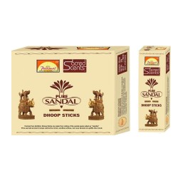 Parimal Sacred Scents Natural Chandan (Sandal) Dhoop Batti, 1 box of 6pkts (50g Each) for Pooja and Prayer with Dhoop Stand