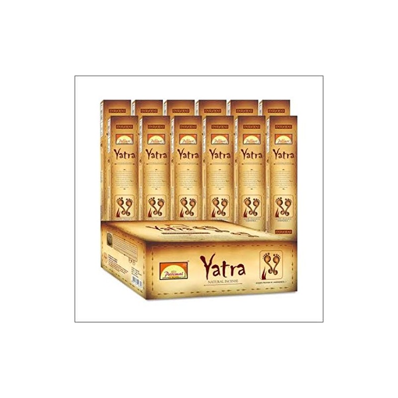 Parimal Yatra Natural Incense Sticks, 1 box of 12 packs (28g each) for Pooja and Prayer