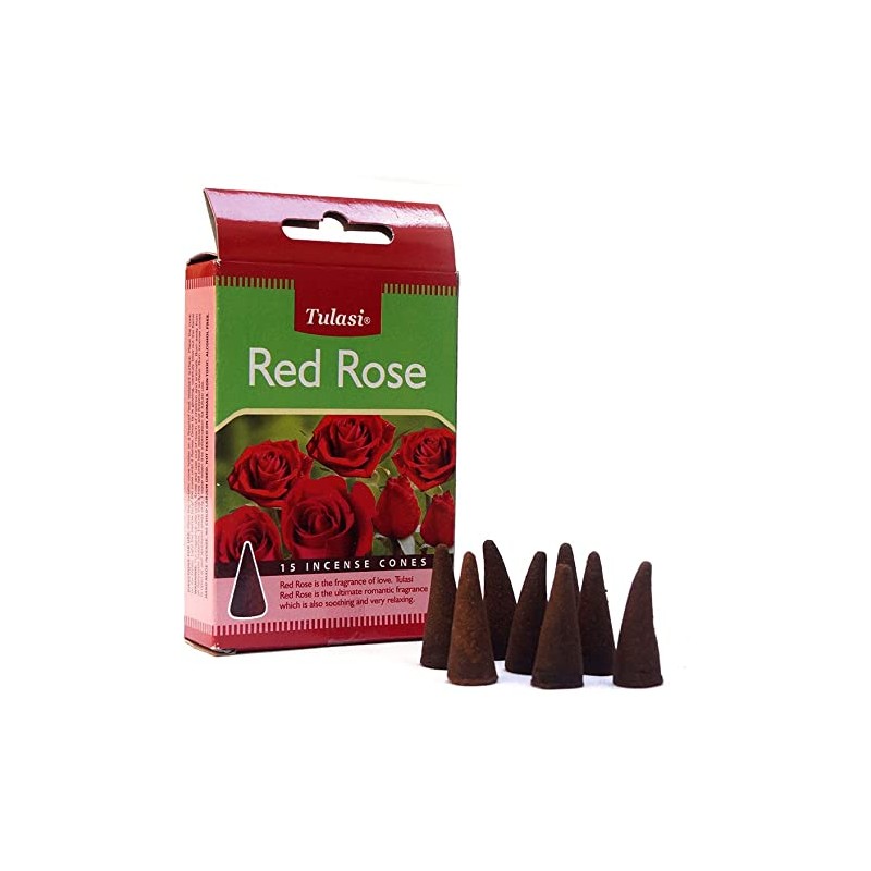 Tulasi Red Rose Incense Cones, Pack of 4 (15 Pcs In 1 Pack)