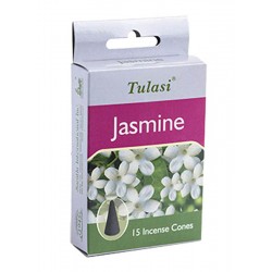 Tulasi Jasmine Incense Cones, Pack of 4 (15 Pcs In 1 Pack)