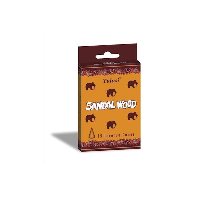 Tulasi Sandalwood Incense Cones, Pack of 4 (15 Pcs In 1 Pack)