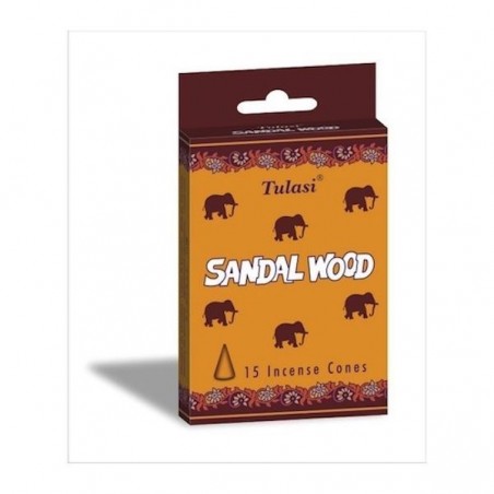 Tulasi Sandalwood Incense Cones, Pack of 4 (15 Pcs In 1 Pack)