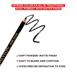 Revlon Kohl Kajal, 1.14g- Dramatic Kohl Look, Intense Color, Smooth Matte Finish