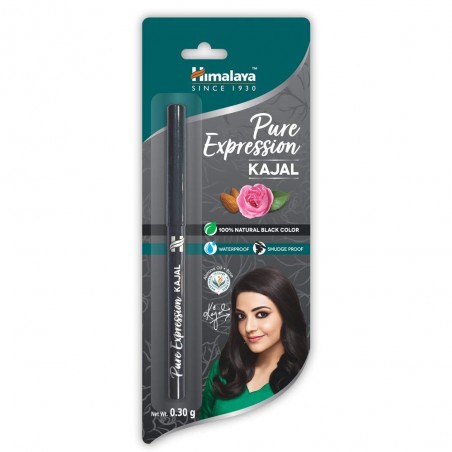 Himalaya Pure Expression Kajal 100% Natural Black Color, 0.30g Waterproof & Smudge Proof, With Almond Oil & Rose