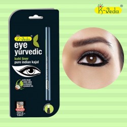 K Veda Eye Yurvedic Kohl Liner Pure Indian Kajal, 0.2g- With Pure Cow Ghee & Organic Coconut Oil